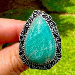 Amazonite Silver Ring